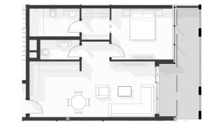Планировка квартиры 2 спальни в ЖК Amazonia № 11026